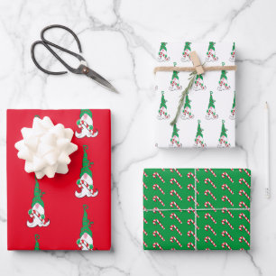 Papier d'emballage plat Gnome Elfe Set de 3