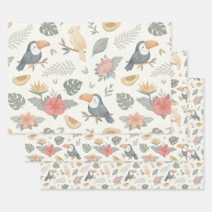 Papier d'emballage plat pour Baby Shower Tropical