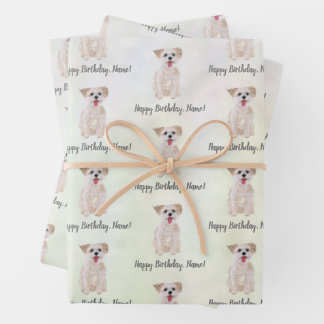 Papier d'emballage pour anniversaire de chien Mork