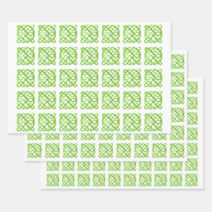 PAPIER D'EMBALLAGE POUR DRAP PLAT GREEN CELTIC KNO
