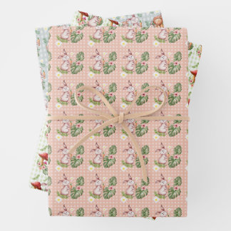 papier d'emballage pour lapin mignon