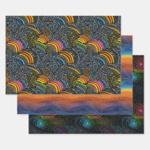 Papier d'emballage Rainbow dot art