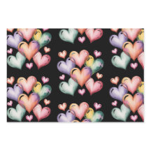 Papier d'emballage Saint-Valentin cœur arc-en-ciel
