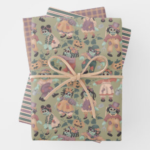 Papier d'emballage Zombies de poupée Halloween Rag