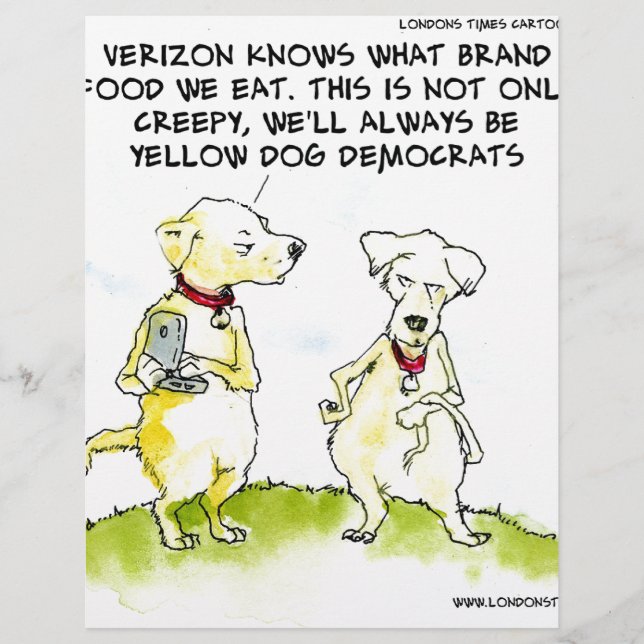 Papier Démocrates du chien jaune amusant (Devant)
