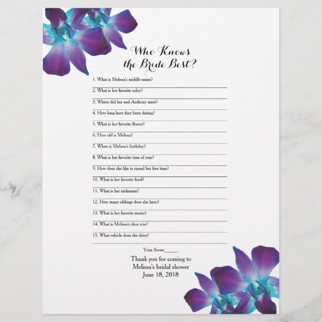 Papier Dendrobium Orchid Bride meilleur jeu de Fête des m (Devant)