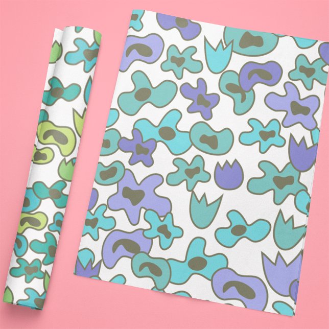Papier d'enrobage à feuilles plates de petites fle (Créateur téléchargé)