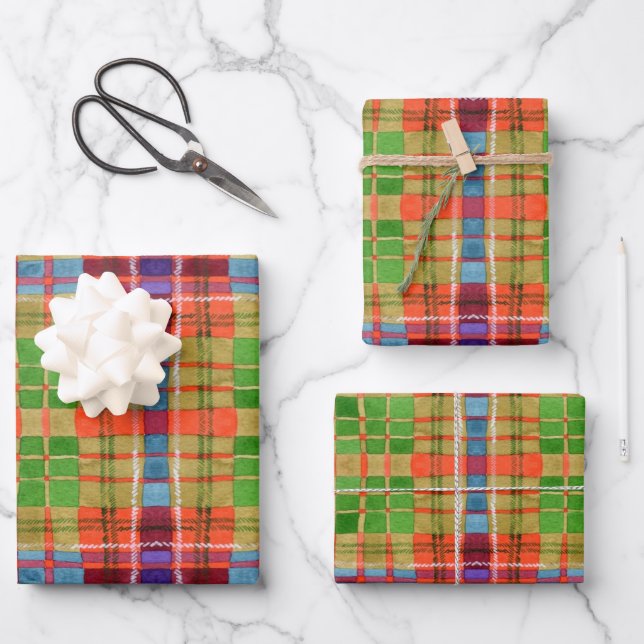 Papier d'enrobage de feuille plat MAC RAE TARTAN (Recto)