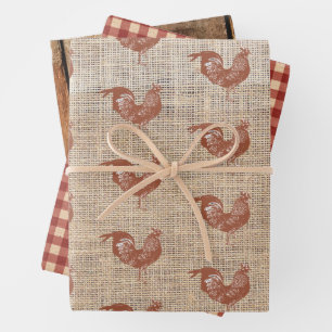 Papier d'enrobage de poulet de la ferme rustique
