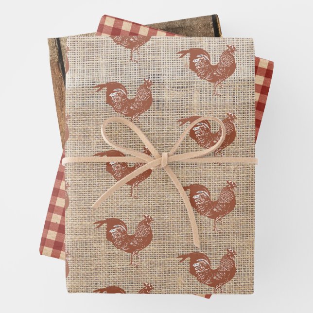 Papier d'enrobage de poulet de la ferme rustique (En situation)