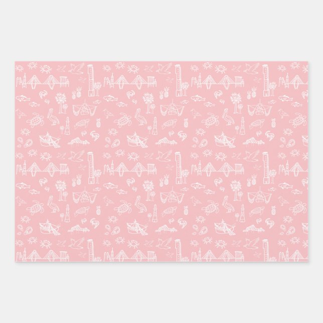 Papier d'enrobage en toile de rose (Devant)
