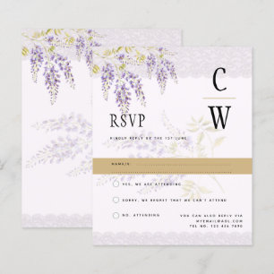 Papier Dentelle moderne Purple Gold Wisteria RSVP