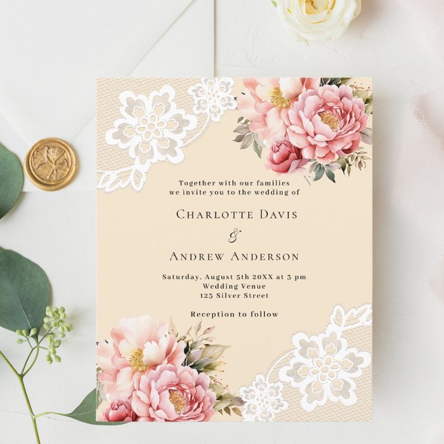 Papier dentelle rose beige (Créateur téléchargé)