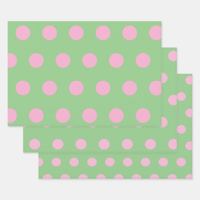Papier d'enveloppement à points Polka (Sage Green  (Lot)