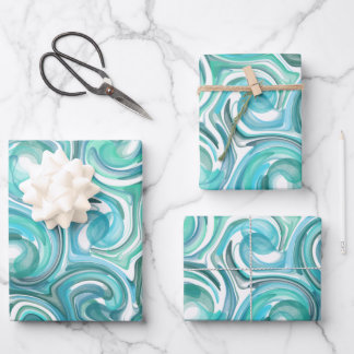 Papier d'enveloppement Aqua Swirl