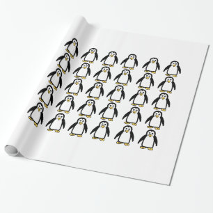 Papier d'enveloppement cadeau de pingouins