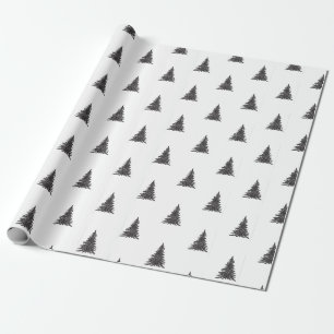 Papier d'enveloppement cadeau de sapin de Noël en