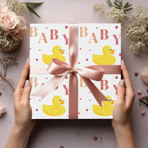 Papier d'enveloppement cadeau pour bébé de pêche d