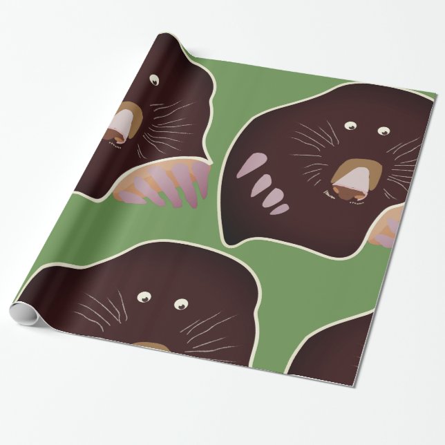 Papier d'enveloppement cadeau pour enfant mole mig (Déroulé)