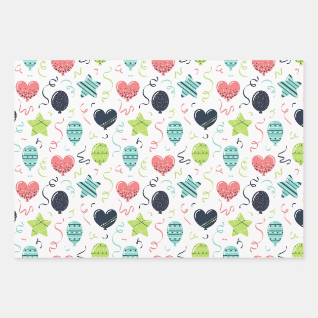 Papier d'enveloppement coloré d'anniversaire (Devant)