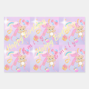 Papier d'enveloppement d'anniversaire Pastel perso