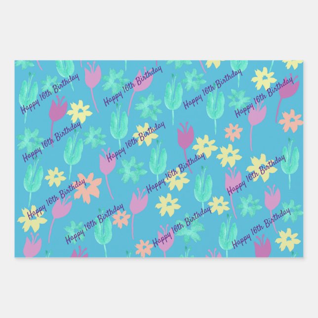 Papier d'enveloppement d'anniversaire personnalisé (Devant 2)
