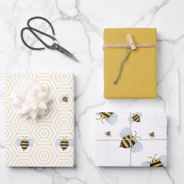 Papier d'enveloppement de Baby shower Mama to BEE (Recto)