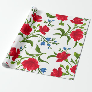 Papier d'enveloppement de cadeau à motifs floraux