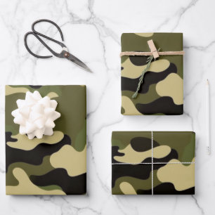 Papier d'enveloppement de camouflage rustique à 3 
