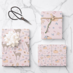 Papier d'enveloppement de cerfs et de Feuilles en 