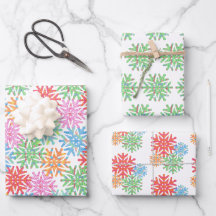 Papier d'enveloppement de flocon de neige coloré
