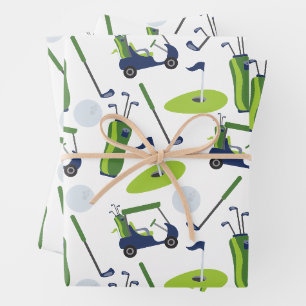 Papier d'enveloppement de golf Marine & Green