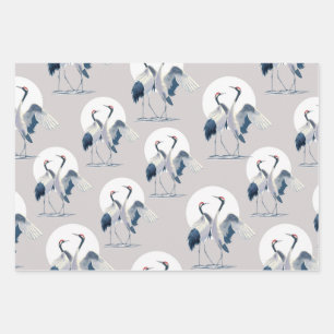Papier d'enveloppement de grues japonaises