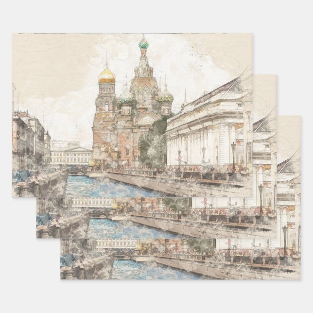 Papier d'enveloppement de la Russie de Saint-Péter (Lot)