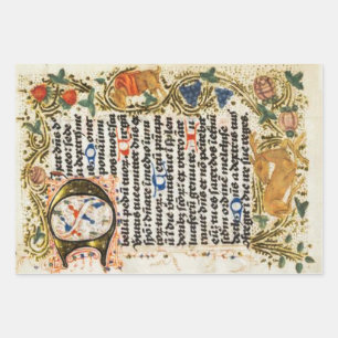 Papier d'enveloppement de manuscrit éclairé