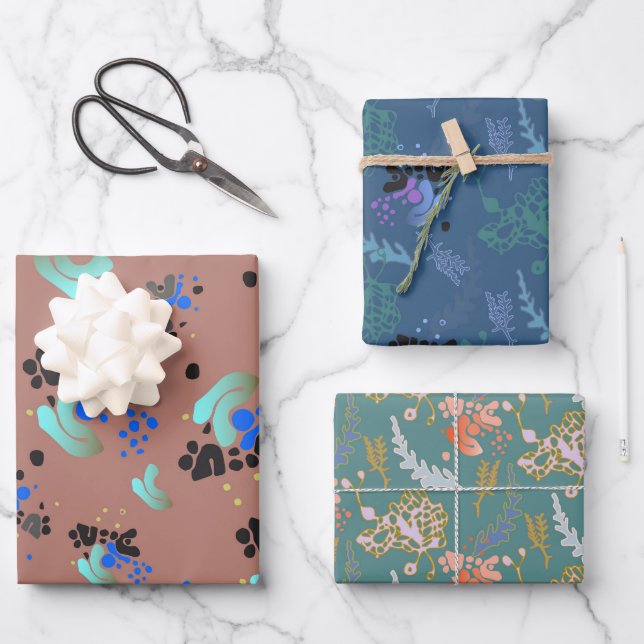 Papier d'enveloppement de Motif Abstrait coloré (Recto)