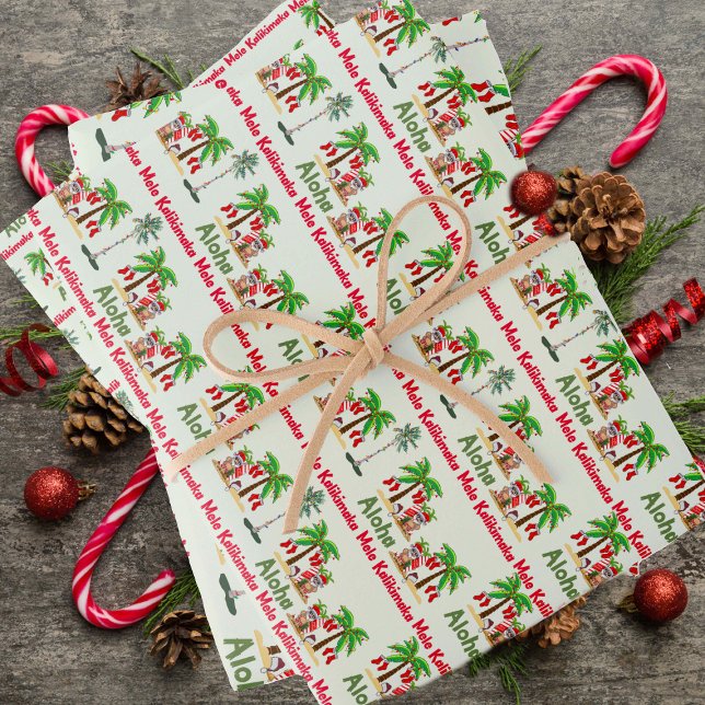 Papier d'enveloppement de Noël Aloha Hawaiian (Créateur téléchargé)