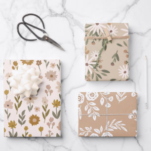 Papier d'enveloppement de Noël beige moderne