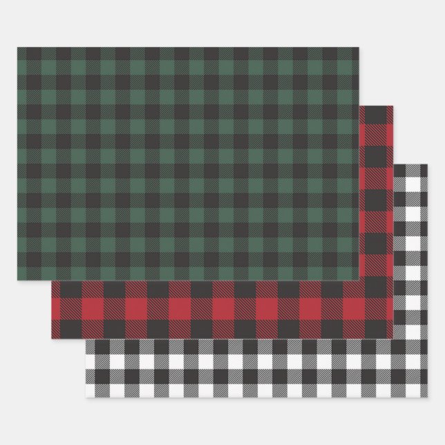 Papier d'enveloppement de Noël de bisons de bûcher (Lot)
