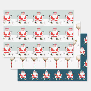 Papier d'enveloppement de Noël de golf