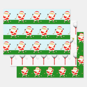 Papier d'enveloppement de Noël de golf