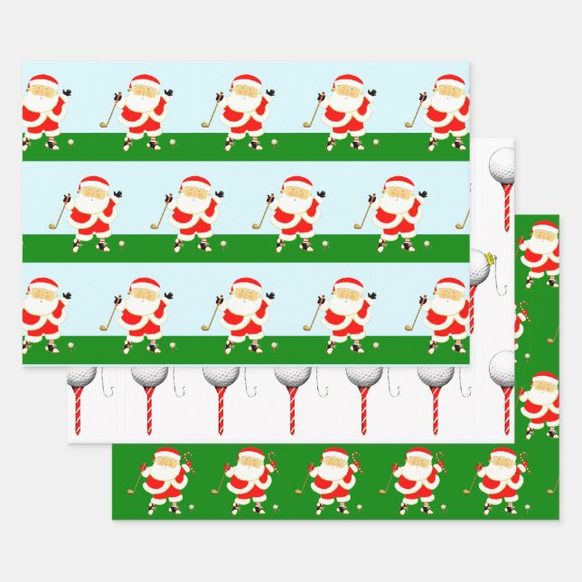 Papier d'enveloppement de Noël de golf (Lot)