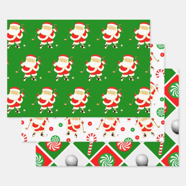 Papier d'enveloppement de Noël de golf (Lot)