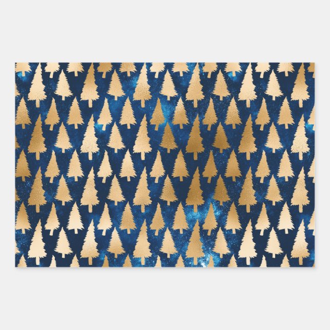 Papier d'enveloppement de Noël d'hiver de nuit (Devant)