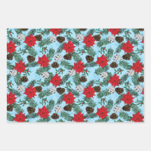 Papier d'enveloppement de Noël en bleu