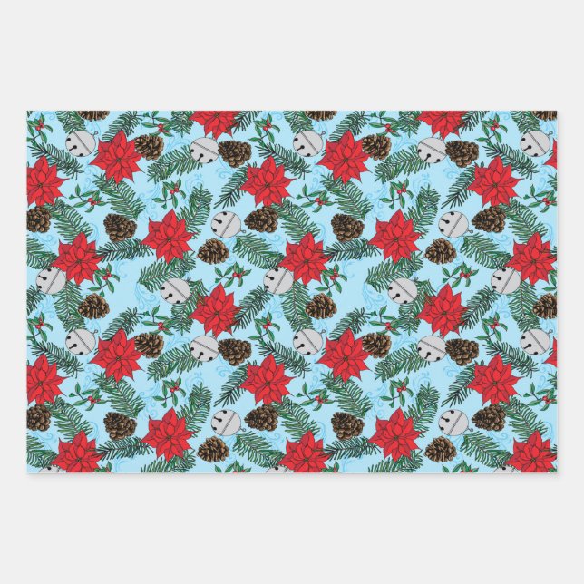 Papier d'enveloppement de Noël en bleu (Devant)