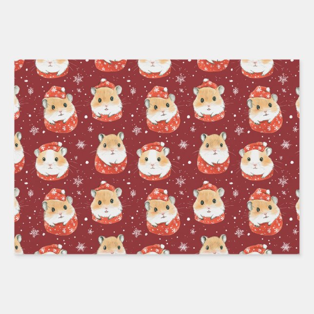 Papier d'enveloppement de Noël Hamster (Devant)