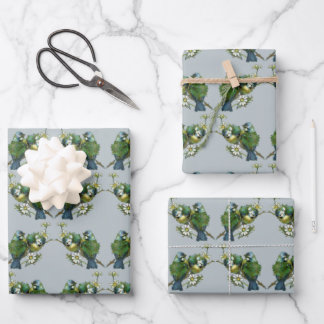 Papier d'enveloppement de Noël Inséparables