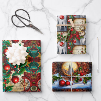 Papier d'enveloppement de Noël inspiré de l'Ephémè