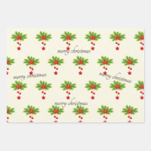 Papier d'enveloppement de Noël Jeu de 3 feuilles p